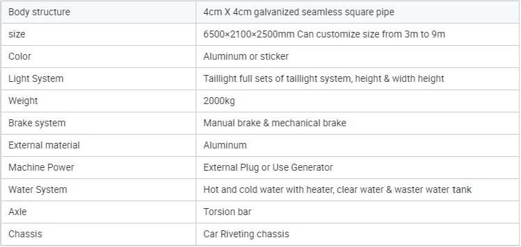 Oriental Shimao Aluminum Airstream 2022 Best Quality Mobile Food Truck Caravan Customzied with Free Design Logo