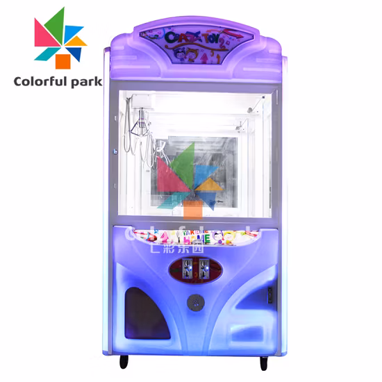 Colorido parque muñeca grúa regalo monedas Arcade diversión juguete grúa garra juego
